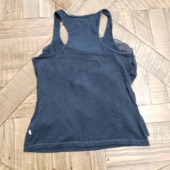 Hollister Ruffle Tank Top Navy Blue Size M - Picture 7 of 8